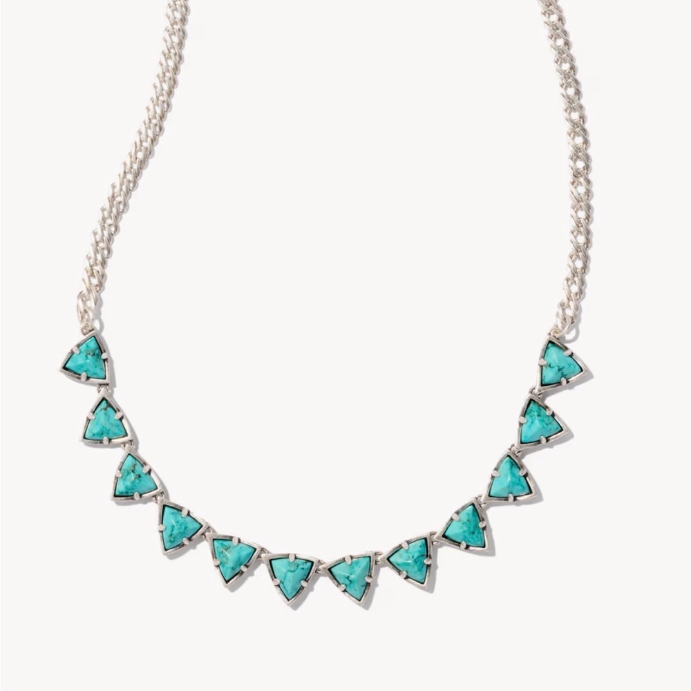 Kendra Scott Yellow Rose Robby Turquoise Robby Silver Necklace NWOT